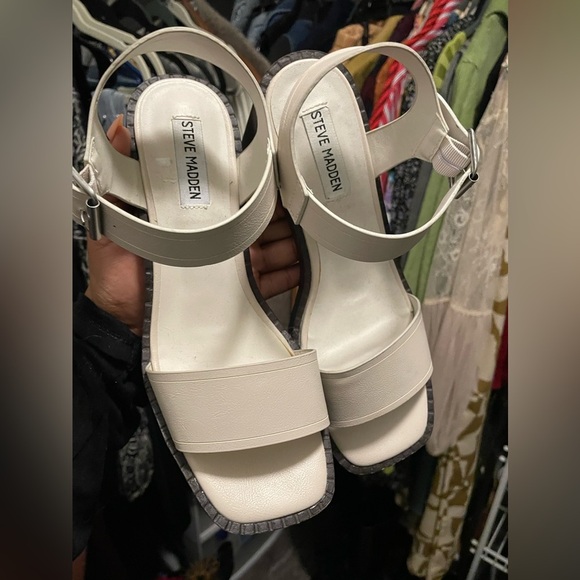 Steve Madden Platform Beige and Brown Sandals NWOT | Size 9.5 - Picture 2 of 4